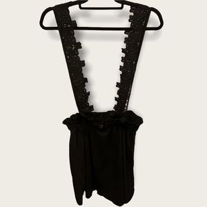 SHEIN black skirt with lace overalls